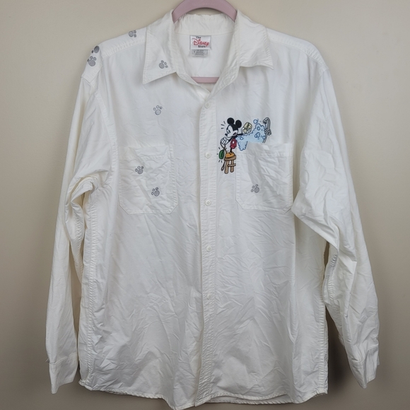 Disney Other - Vintage Disney Store White Button Up Shirt size M